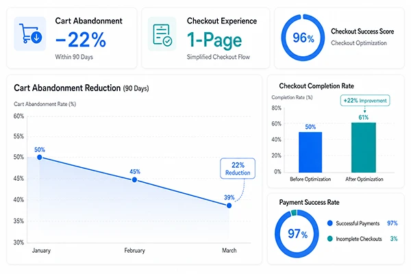 Magento jewelry store checkout optimization case study analytics screenshot